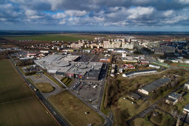 Centrum Handlowe Jantar zdjęcia z lotu ptaka Słupsk