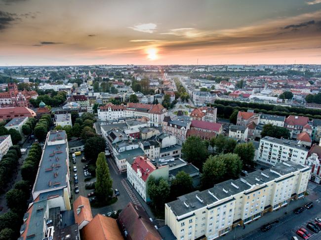 Panorama miasta Słupsk od strony ul. Filmowej